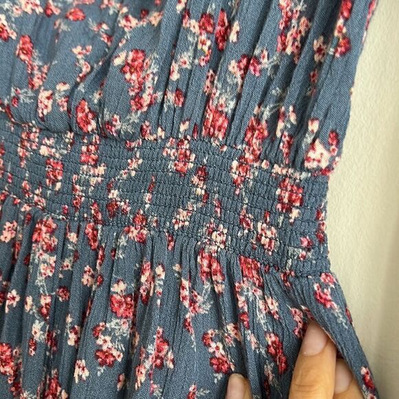 American Eagle Outfitters Floral Front Tie Long Sleeves Dress - Picture 8 of 9